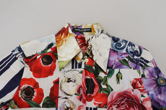 Multicolor Floral Cotton Collared Blouse Top Dolce & Gabbana
