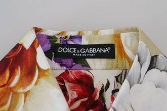 Multicolor Floral Cotton Collared Blouse Top Dolce & Gabbana