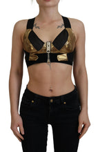 Black Gold Sleeveless Cropped Bustier Top Dolce & Gabbana