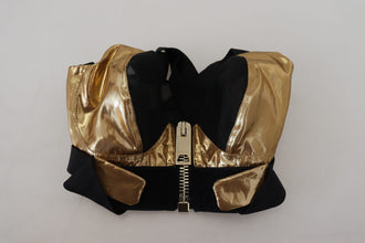 Black Gold Sleeveless Cropped Bustier Top Dolce & Gabbana