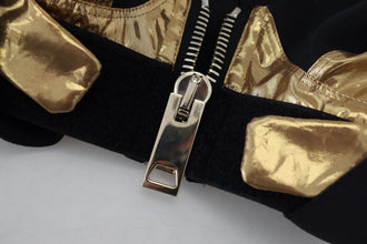 Black Gold Sleeveless Cropped Bustier Top Dolce & Gabbana