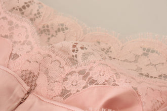 Pink Floral Lace Sleeveless Tank Blouse Top Dolce & Gabbana