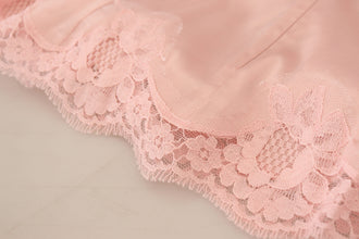Pink Floral Lace Sleeveless Tank Blouse Top Dolce & Gabbana