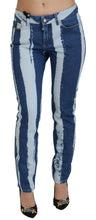 Cobalt Blue Stripes Skinny Denim Cotton Jeans Dolce & Gabbana