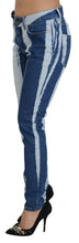 Cobalt Blue Stripes Skinny Denim Cotton Jeans Dolce & Gabbana