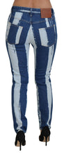 Cobalt Blue Stripes Skinny Denim Cotton Jeans Dolce & Gabbana