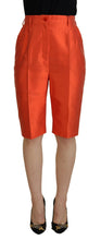 Orange Silk High Waist Cropped Pants Dolce & Gabbana