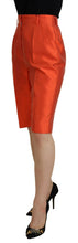 Orange Silk High Waist Cropped Pants Dolce & Gabbana