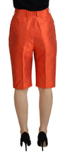 Orange Silk High Waist Cropped Pants Dolce & Gabbana