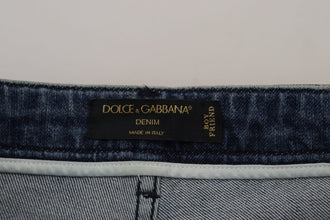 Yellow Leopard Cotton Straight Denim Jeans Dolce & Gabbana