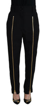 Black Wool High Waist Tapered Pants Dolce & Gabbana