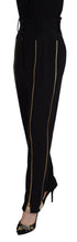 Black Wool High Waist Tapered Pants Dolce & Gabbana
