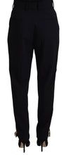 Black Wool High Waist Tapered Pants Dolce & Gabbana
