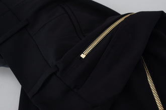 Black Wool High Waist Tapered Pants Dolce & Gabbana