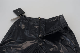 Black Nylon High Waist Skinny Pants Dolce & Gabbana