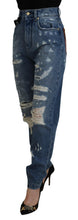 Blue Tattered Skinny Denim Cotton Jeans Dolce & Gabbana