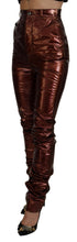 Metallic Bronze High Waist Skinny Jeans Dolce & Gabbana