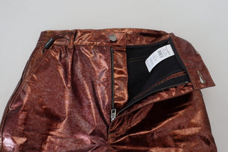Metallic Bronze High Waist Skinny Jeans Dolce & Gabbana