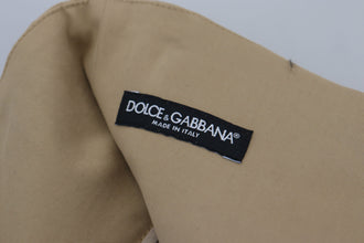 Brown Cotton High Waist Tapered Pants Dolce & Gabbana