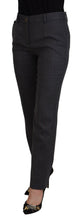 Gray Stripes Wool Tapered Women Pants Dolce & Gabbana