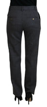 Gray Stripes Wool Tapered Women Pants Dolce & Gabbana