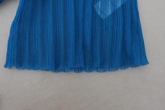 Blue Mesh Turtleneck Long Sleeve Blouse Top Dolce & Gabbana