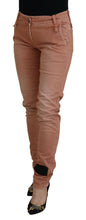 Pink Mid Waist Slim Fit Women Casual Pants Acht