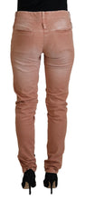 Pink Mid Waist Slim Fit Women Casual Pants Acht