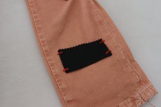 Pink Mid Waist Slim Fit Women Casual Pants Acht