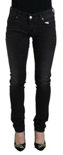 Black Cotton Low Waist Slim Fit Women Casual Denim Jeans Acht