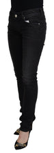 Black Cotton Low Waist Slim Fit Women Casual Denim Jeans Acht