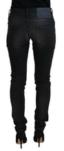 Black Cotton Low Waist Slim Fit Women Casual Denim Jeans Acht