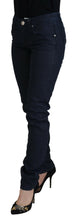 Blue Cotton Low Waist Slim Fit Women Casual Denim Jeans Acht