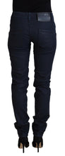Blue Cotton Low Waist Slim Fit Women Casual Denim Jeans Acht