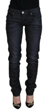 Black Cotton Low Waist Slim Fit Women Casual Denim Jeans Acht