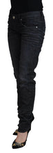Black Cotton Low Waist Slim Fit Women Casual Denim Jeans Acht