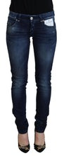 Blue Cotton Low Waist Slim Fit Women Casual Denim Jeans Acht