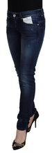 Blue Cotton Low Waist Slim Fit Women Casual Denim Jeans Acht