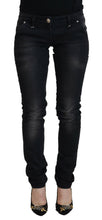 Black Washed Cotton Skinny Women Casual Denim Jeans Acht
