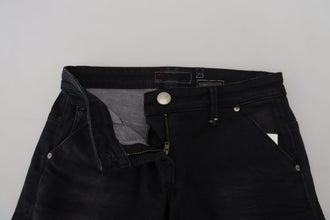 Black Washed Cotton Skinny Women Casual Denim Jeans Acht
