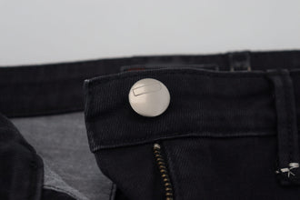 Black Washed Cotton Skinny Women Casual Denim Jeans Acht