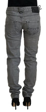 Gray Washed Cotton Skinny Women Casual Denim Jeans Care Label