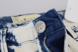 White Blue Cotton Skinny Women Tattered Denim Jeans Acht