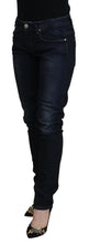 Blue Cotton Skinny Low Waist Women Casual Denim Jeans Acht