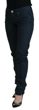 Blue Cotton Skinny Low Waist Women Casual Denim Jeans Acht