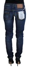 Blue Washed Cotton Low Waist Women Casual  Jeans Acht