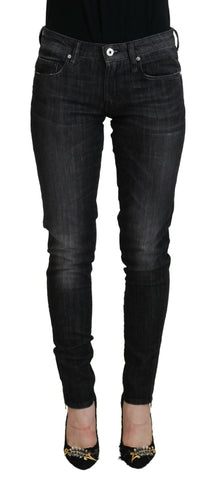 Black Cotton Low Waist Skinny Women Casual Jeans Fiorucci