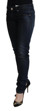 Blue Cotton Low Waist Slim Fit Women Casual Jeans Acht