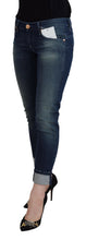 Blue Cotton Slim Fit Women Casual Denim Jeans Acht