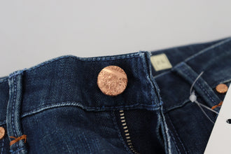 Blue Cotton Slim Fit Women Casual Denim Jeans Acht